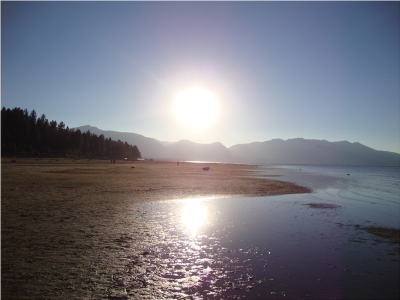 The beach at South Lake Tahoe