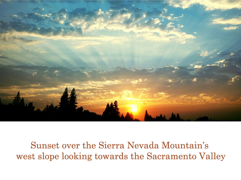 Sunset over the Sierra Nevada Mountain